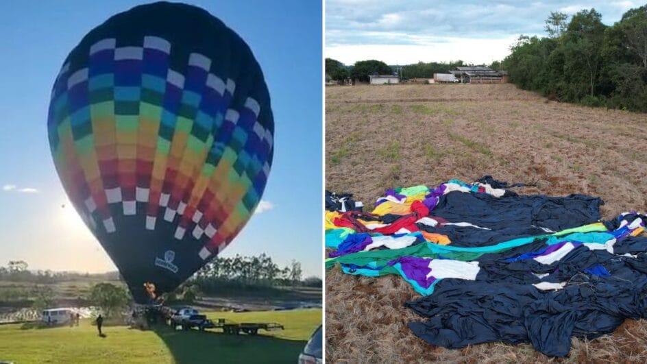 Balão que caiu em SC deixou oito mortos (Foto: Reprodução, redes sociais / Patrick Rodrigues, NSC Total)