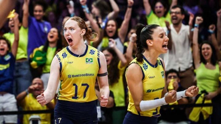 Brasil faz último jogo desta fase da VNL (Foto: volleyballworld, Divulgação)