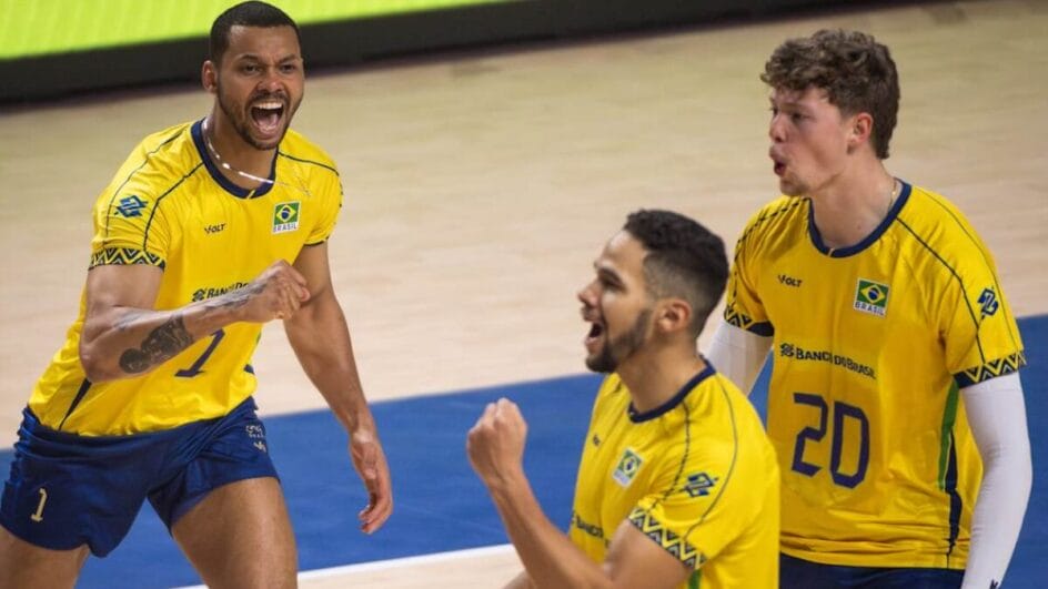 Seleção Brasileira masculina contra o Canadá na estreia da segunda semana da VNL 2025
