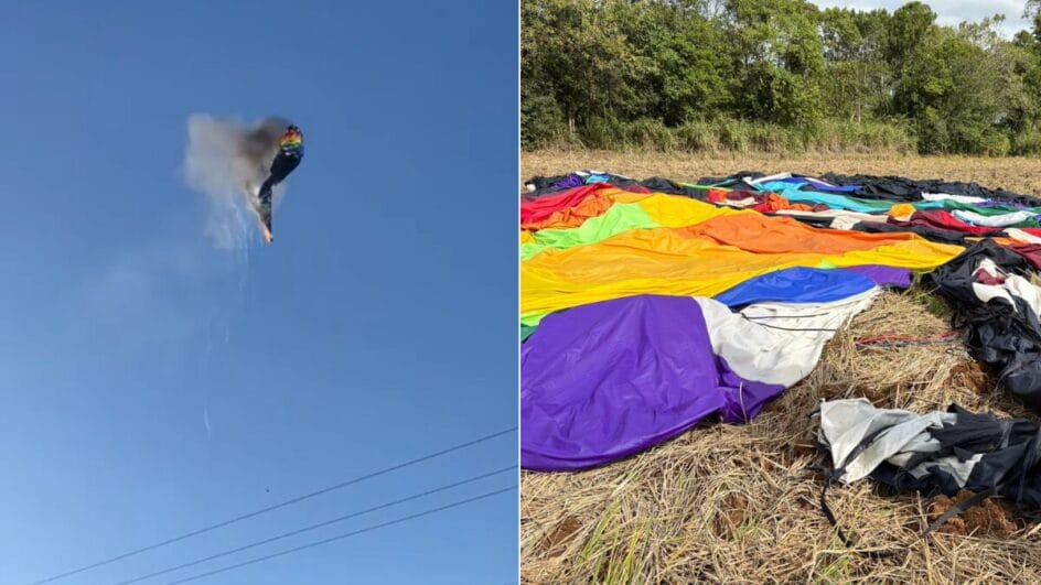 Acidente balão Praia Grande SC