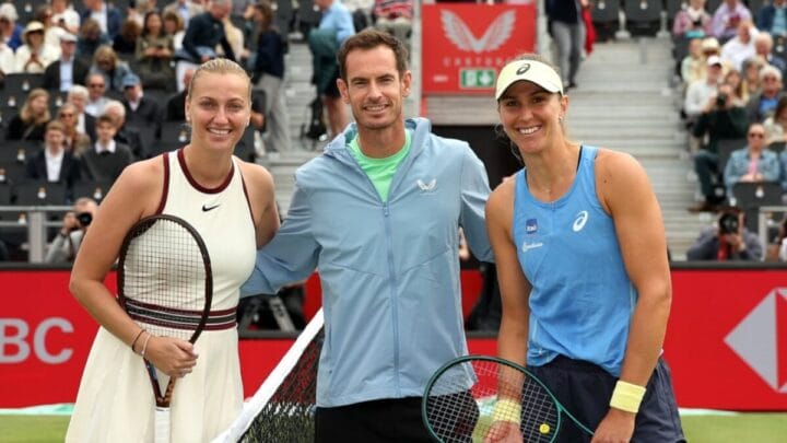 Petra Kvitova, Andy Murray e Bia Haddad no WTA 500 de Queen's (Foto: Redes Sociais, Lawn Tennis Association)
