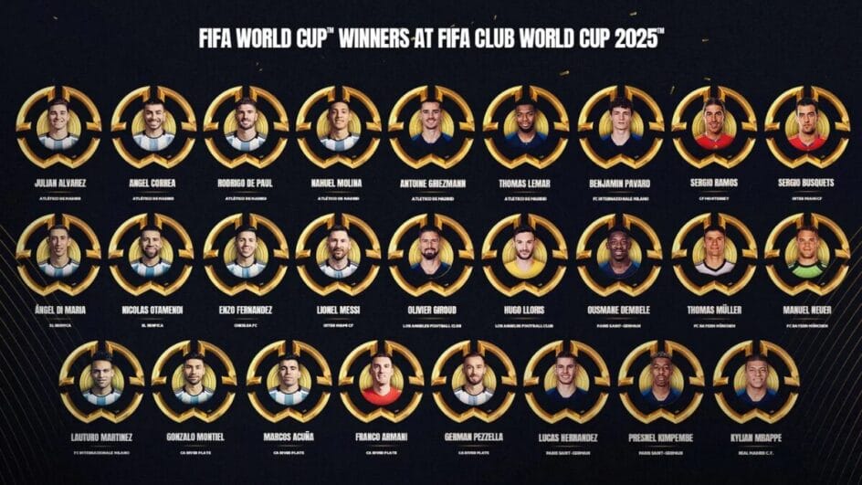 Todos os 26 campeões do mundo que disputarão a Copa do Mundo de Clubes da FIFA (Foto: Divulgação, FIFA)