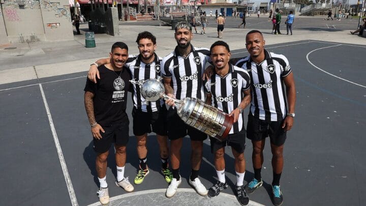 Jogadores do Botafogo em Venice Beach, Los Angeles (Foto: Vitor Silva, Botafogo)