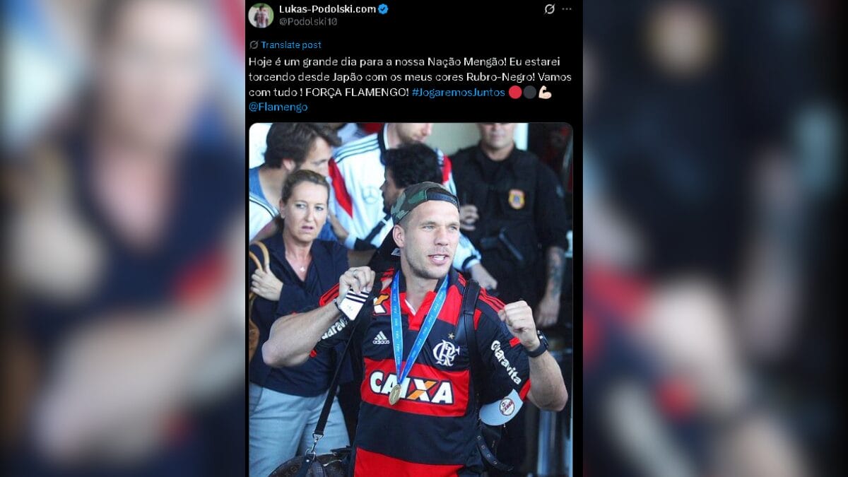 Post de Podolski nas redes sociais (Foto: Reprodução)
