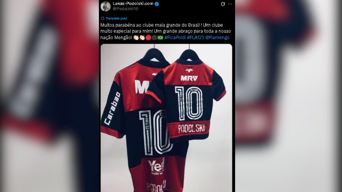 Post de Podolski nas redes sociais (Foto: Reprodução)