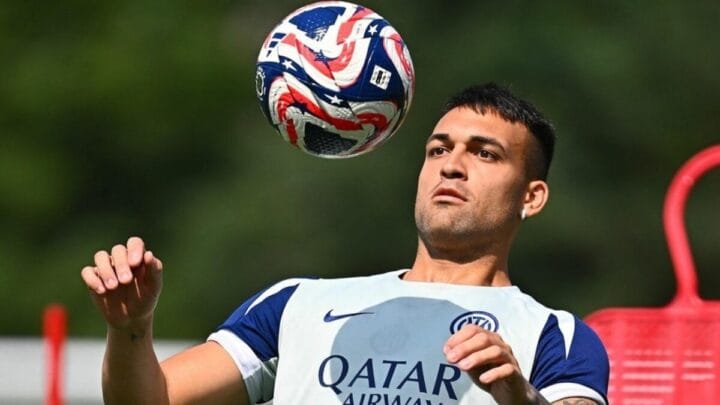 Lautaro Martínez é titular da Inter de Milão contra o River Plate (Foto: Redes Sociais, Inter)