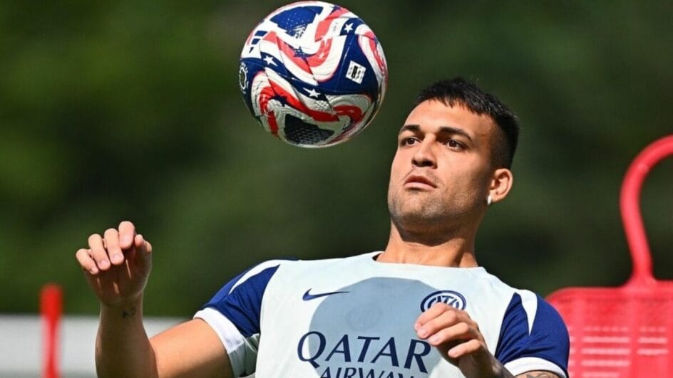 Lautaro Martínez é titular da Inter de Milão contra o River Plate (Foto: Redes Sociais, Inter)