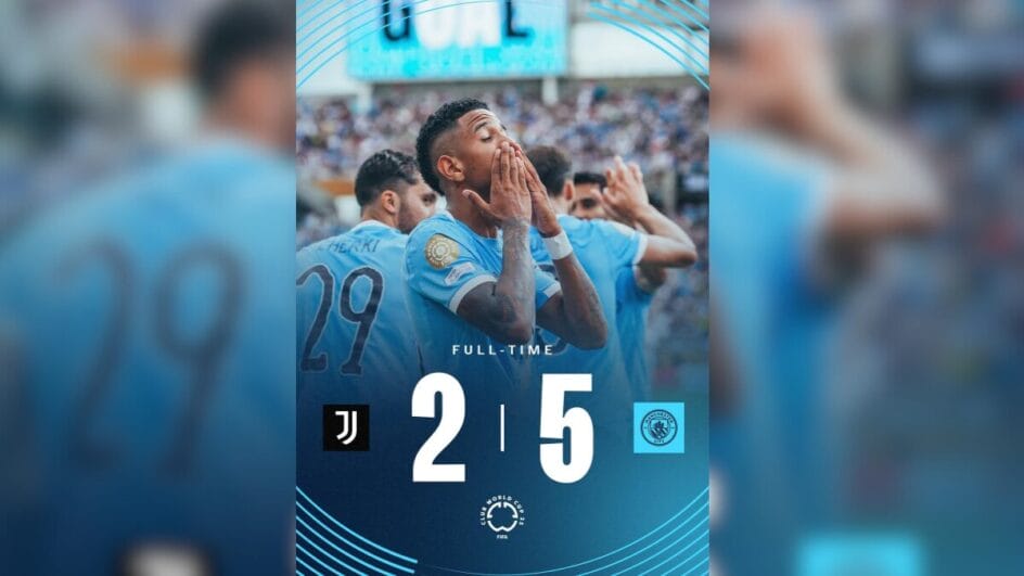 City goleia Juventus na última rodada da fase de grupos da Copa do Mundo de Clubes (Foto: Reprodução, Redes Sociais)