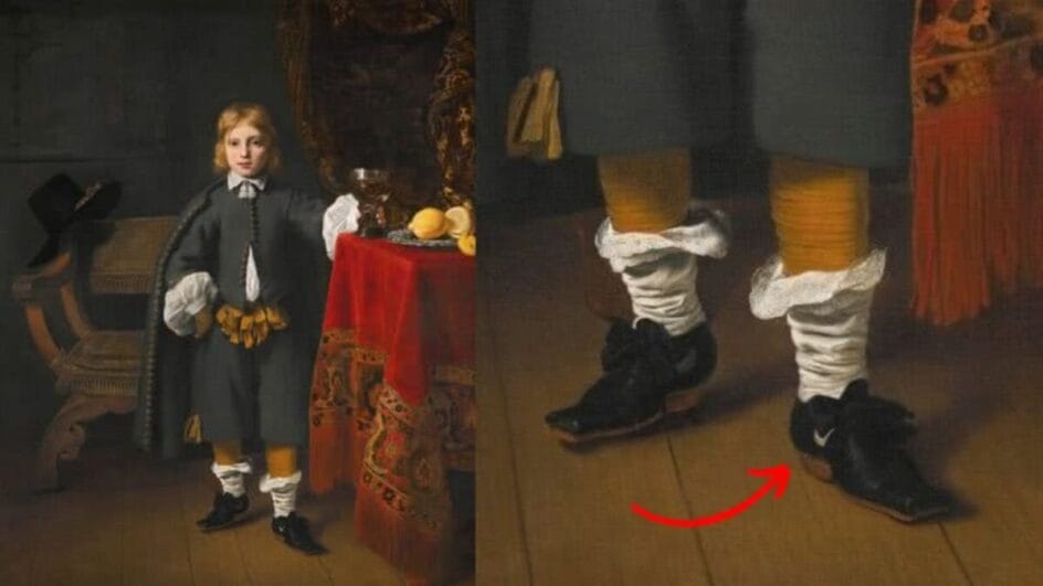 Menino de quadro do século XVII aparece com “tênis Nike” e intriga a web