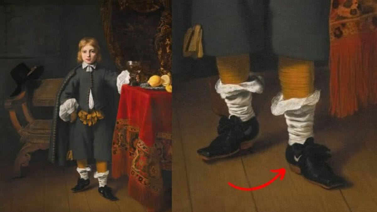 Menino de quadro do século XVII aparece com “tênis Nike” e intriga a web