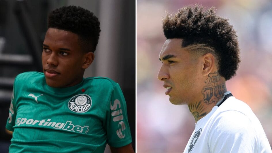 Estêvão e Igor Jesus são os nomes mais valiosos do confronto (Foto: Cesar Greco, Palmeiras e Vitor Silva, Botafogo)