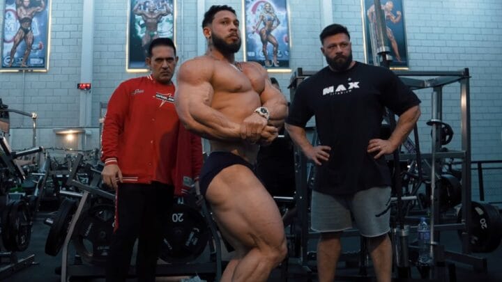 Ramon Dino faz ensaio de poses para o Mr. Olympia