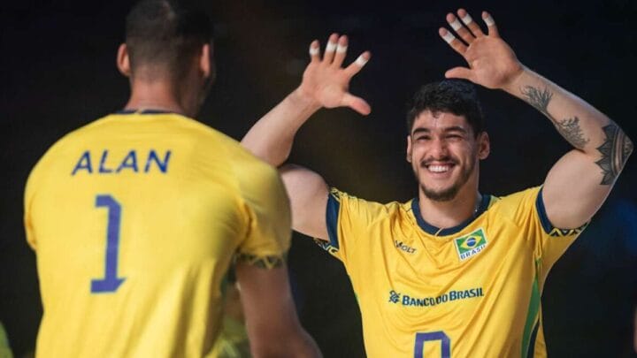 Seleção Brasileira masculina contra o Canadá na estreia da segunda semana da VNL 2025