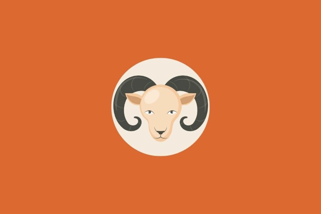 Ilustração de um carneiro em um fundo laranja