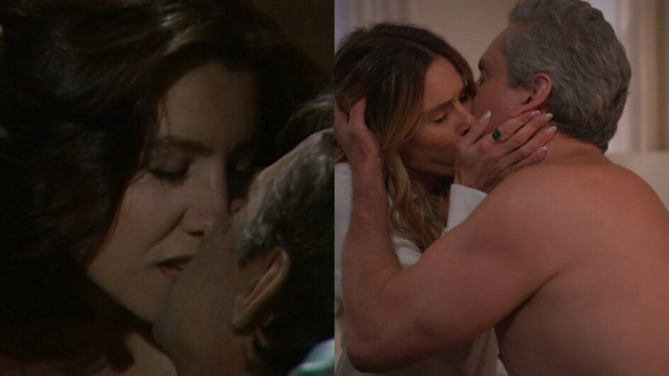 compare a cena da primeira noite de Marco Aurélio e Leila com a versão original de Vale Tudo