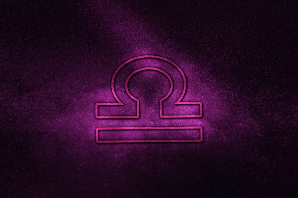 Ilustração roxa do sÃmbolo de libra com fundo roxo brilhante