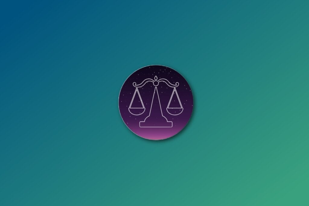 Ilustração do signo de libra em um fundo verde