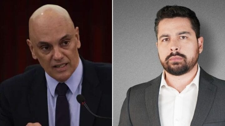 Moraes citou vídeos de Paulo Figueiredo (à direita na foto) para considerá-lo notificado de decisão em caso da tentativa golpista (Fotos: Marcelo Camargo, Agência Brasil, Arquivo / YouTube, Reprodução)