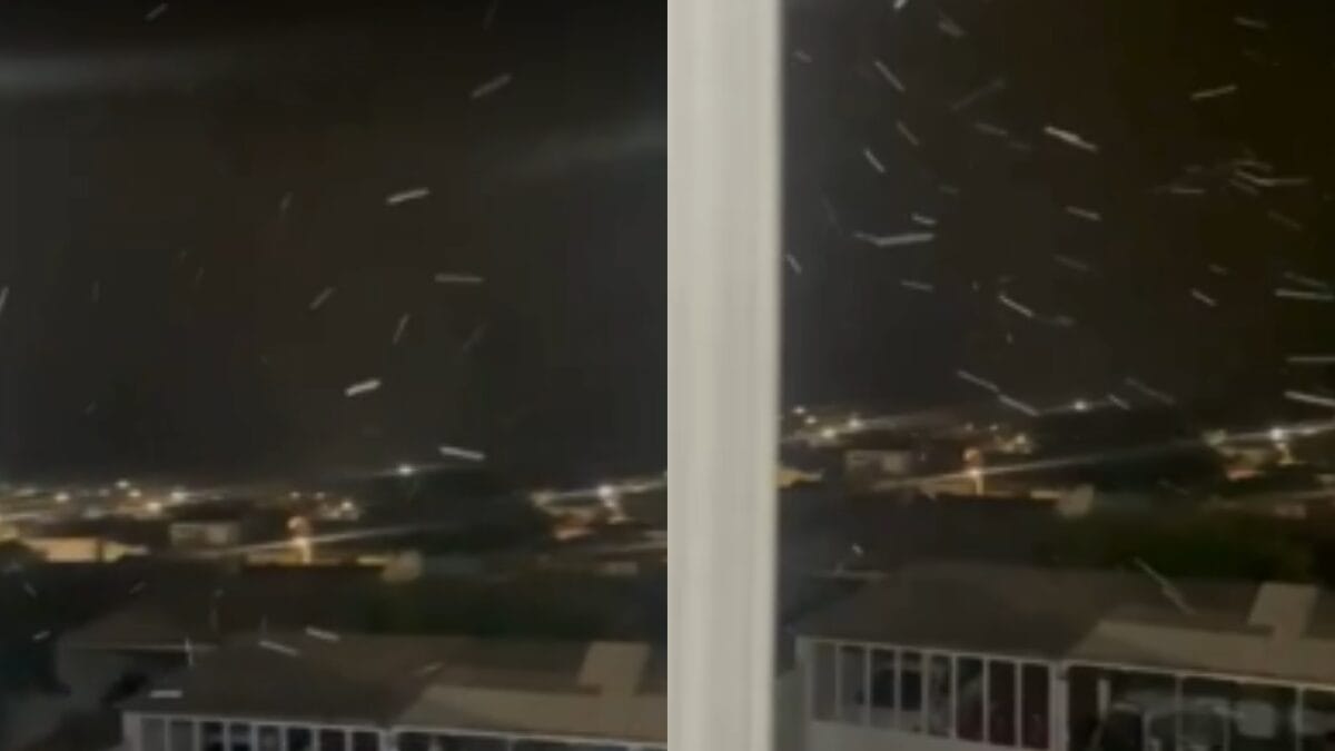 Neve no município de Pinheiro Machado (Foto: Redes sociais, Reprodução)
