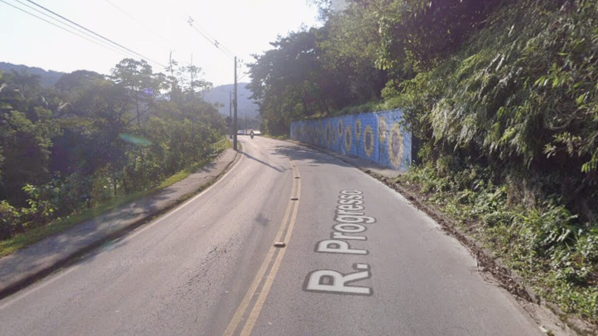 Acidente aconteceu na rua Progresso, em Blumenau (Foto: Google Street View, Reprodução)