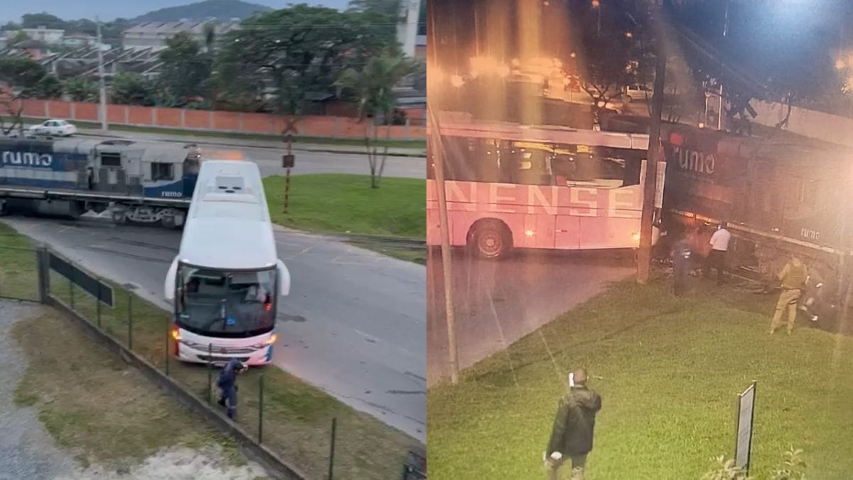 Colisão entre ônibus e trem em Joinville