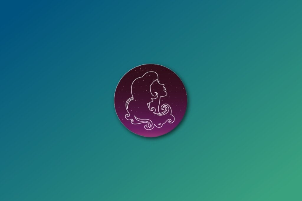 Ilustração do signo de virgem em um fundo verde