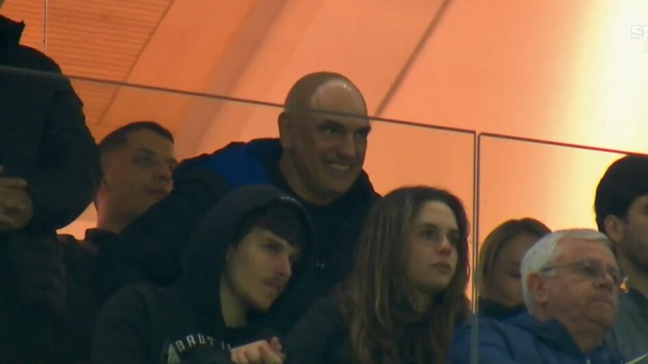Ministro do STF esteve em um camarote do estádio (Foto: Sportv, Reprodução)