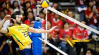 Ataque do central e capitão Flávio na VNL masculina 2025