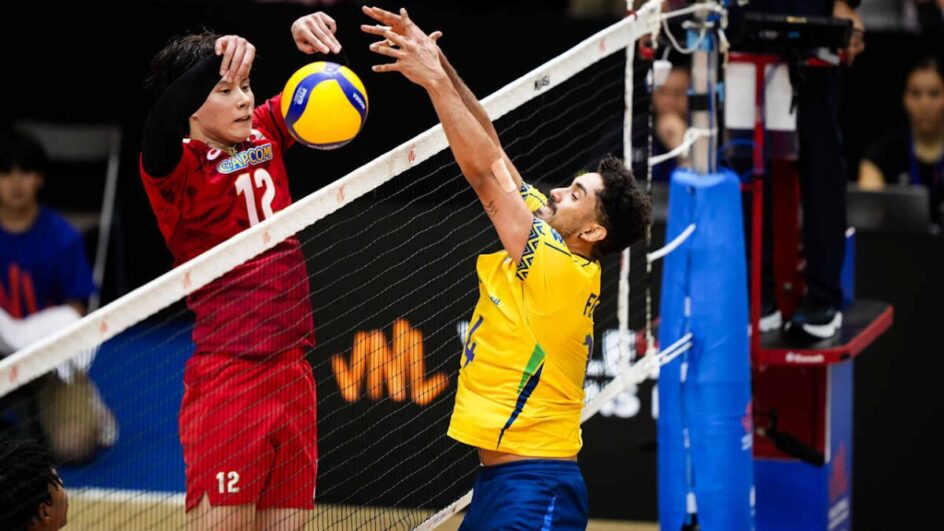 Brasil 3 x 0 Japão pela terceira e última semana classificatória da Liga das Nações de Vôlei (VNL) masculino 2025