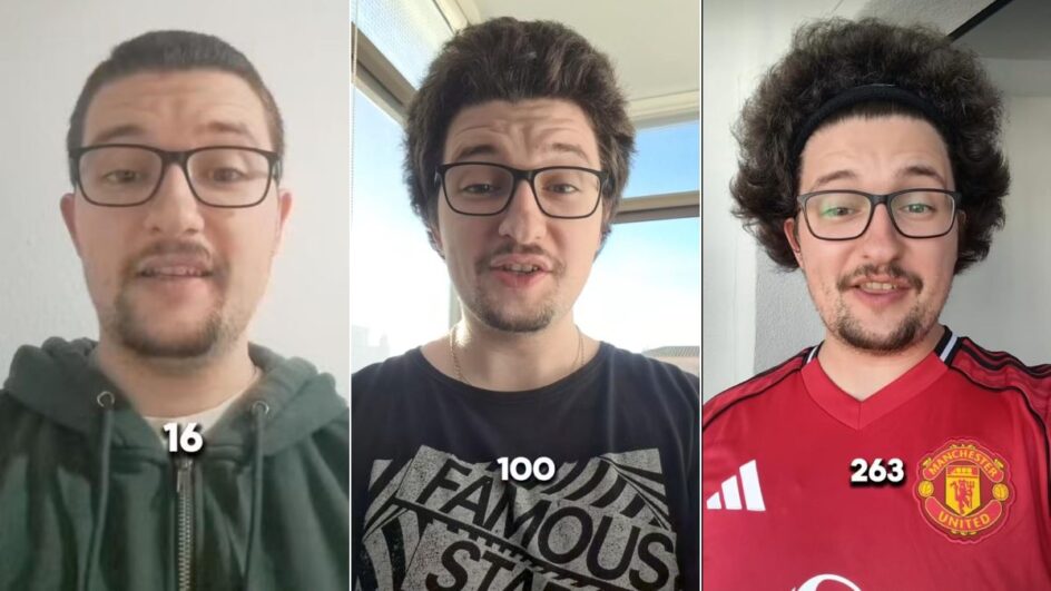 Torcedor do Manchester United não corta o cabelo por promessa (Foto: Redes sociais, Reprodução)