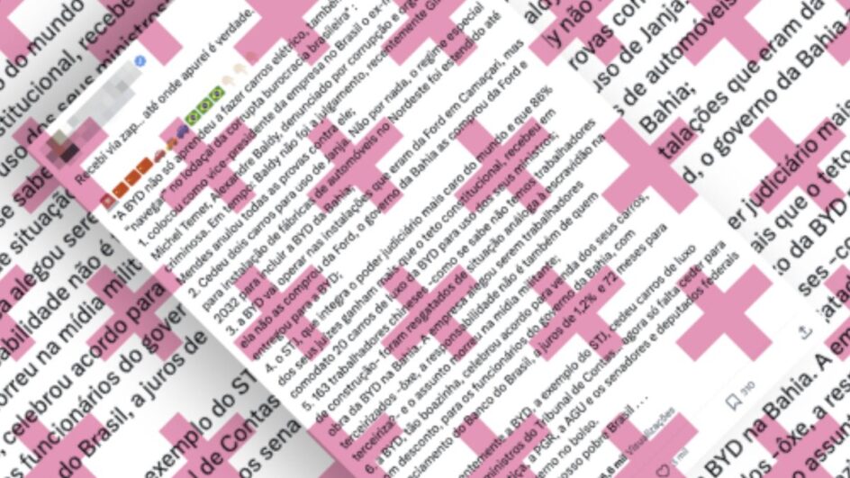 Publicação sugere que empresa teria oferecido carros em troca de benefícios a governo (Foto: Comprova, Reprodução)