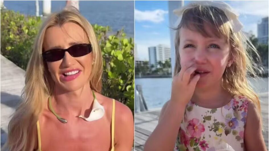 Filha de Roberto Justs é flagrada comendo gafanhoto e mãe se choca Não tenho coragem