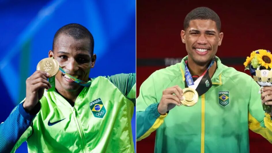 Robson e Hebert Conceição lutam em evento de boxe (Foto: Fernando Frazão, Agência Brasil e Wander Roberto, COB)