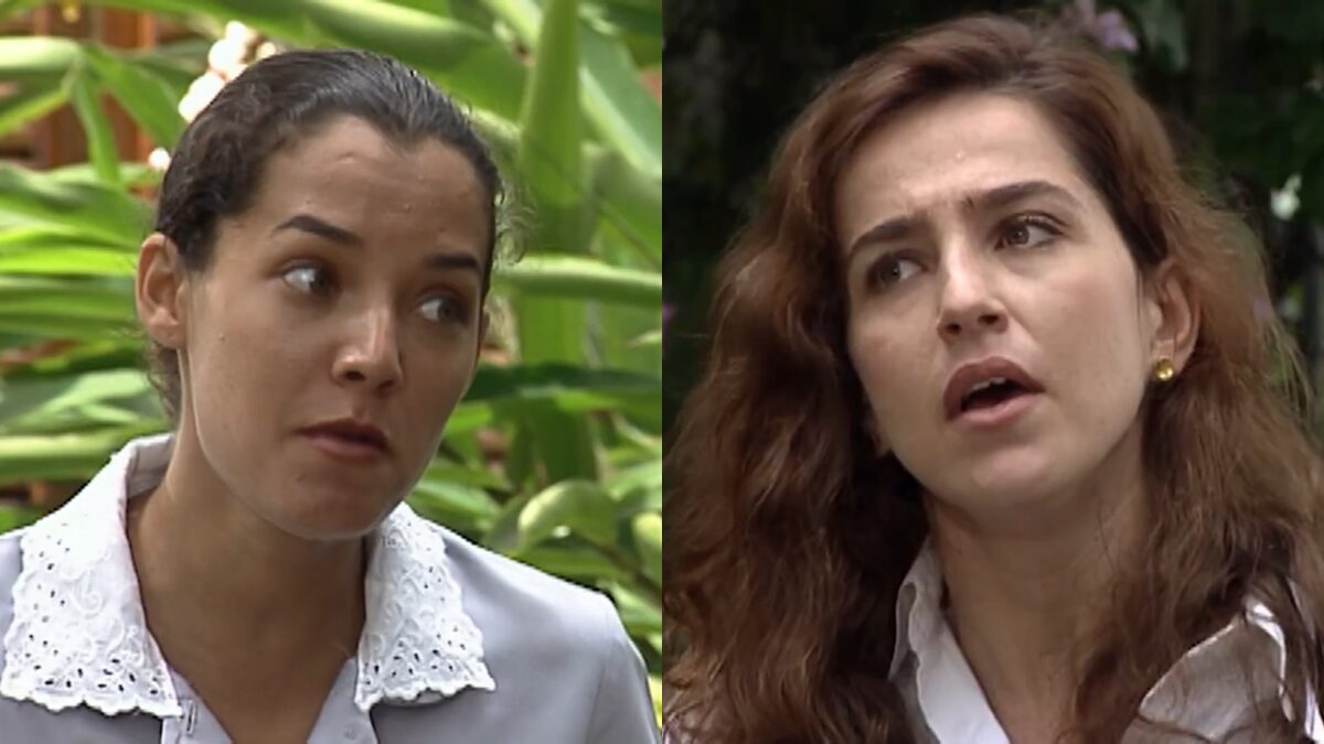 Neuza e Mariana brigam feio e a empregada vai embora da casa de Zuleika em História de Amor