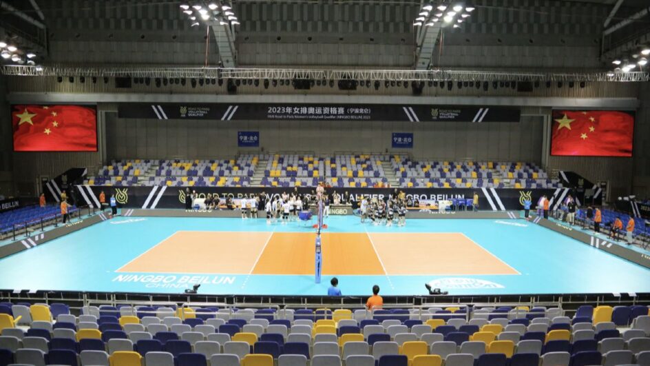 Ginásio Beilun, na China, recebe as finais da VNL masculina (Foto: Divisão Beilun)