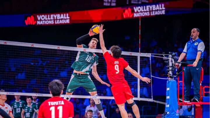 Polônia x Japão, pela VNL (Foto: Divulgação FIVB)