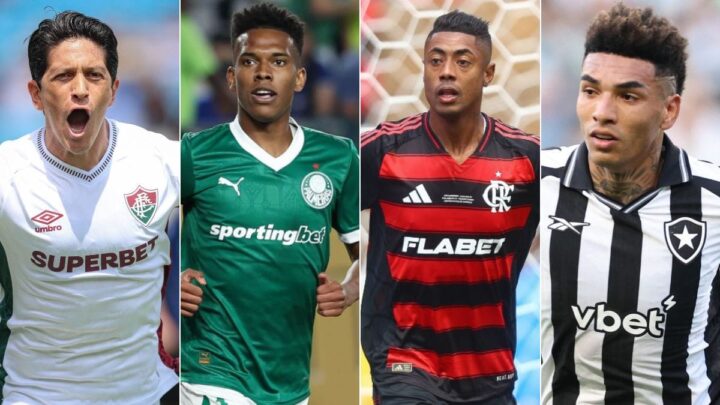 Quatro clubes brasileiros jogaram o mundial (Foto: Lucas Merçon e Cesar Greco e Gilvan de Souza e Vitor Silva)