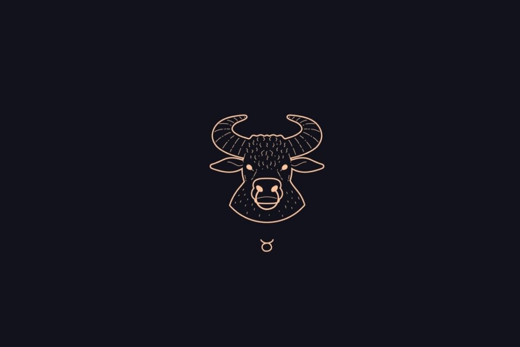 IlustraÃ§Ã£o do signo de Touro em um fundo preto