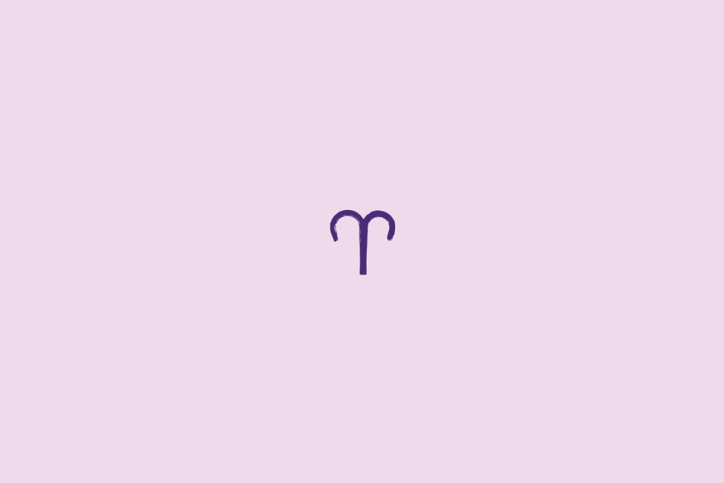 Ilustra&ccedil;&atilde;o do signo de &aacute;ries em um fundo roxo