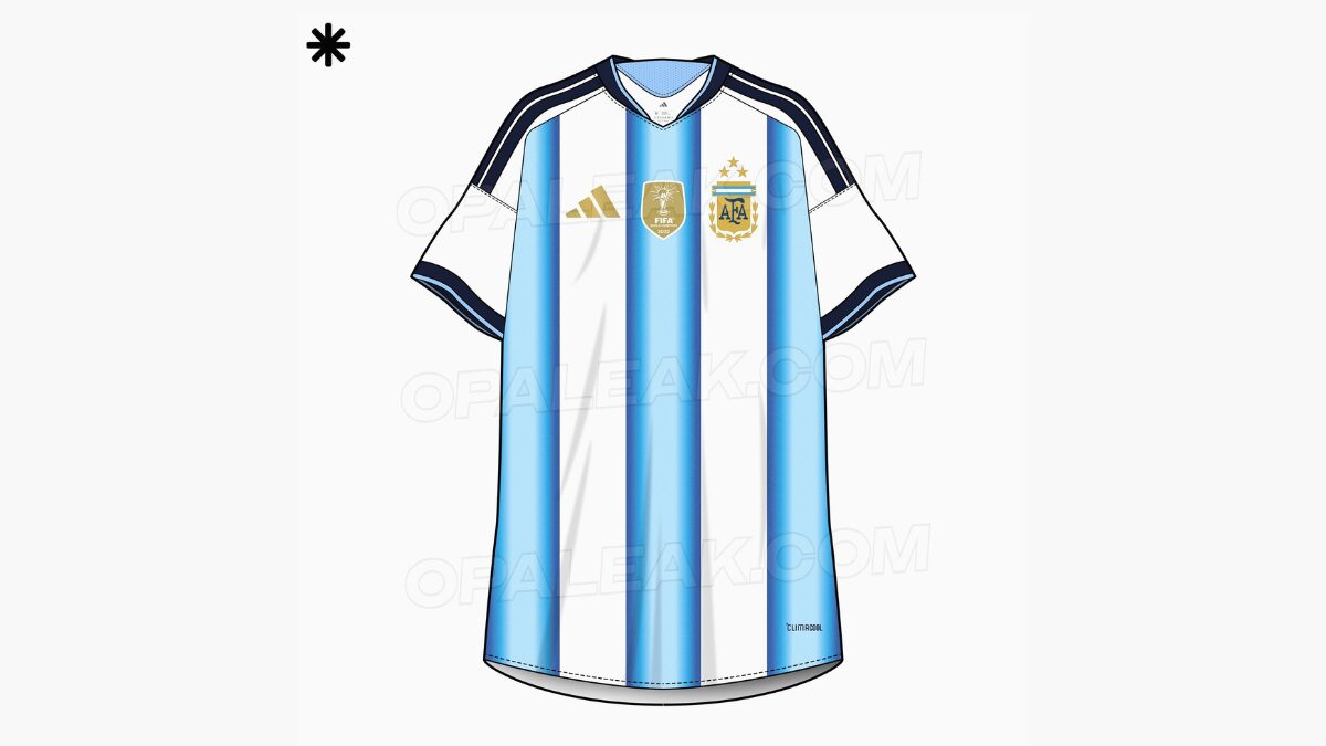 camisa da Argentina para a Copa do Mundo de 2026. (Foto: Reprodu&ccedil;&atilde;o, Footy Headlines)