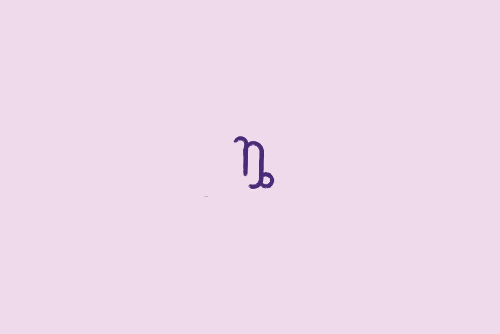 Ilustra&ccedil;&atilde;o do signo de capric&oacute;rnio em um fundo roxo
