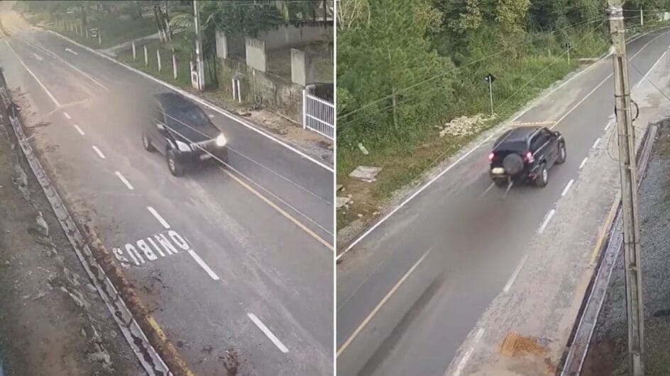 Cavalo arrastado por carro em Balneário Barra do Sul (SC)