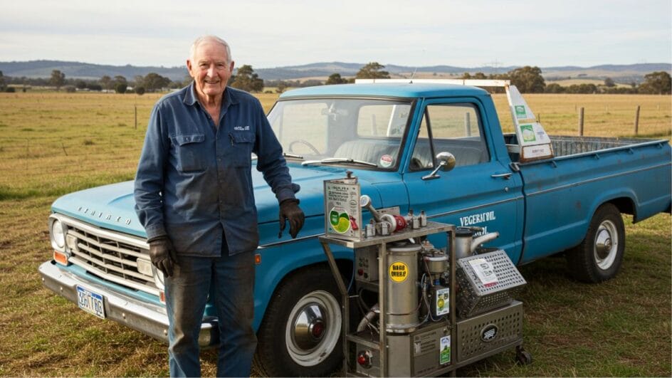 Inovação em casa: fazendeiro de 95 anos surpreende com solução para abastecer caminhonete (Imagem gerada por IA)