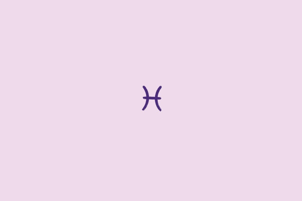 Ilustra&ccedil;&atilde;o do signo de peixes em um fundo roxo