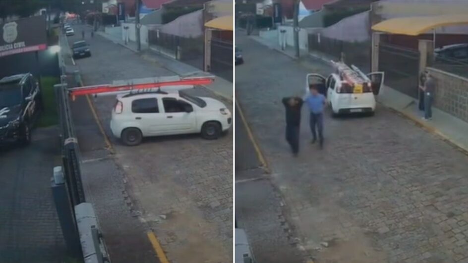 Motorista preso em frente à delegacia de Jaraguá do Sul (SC)
