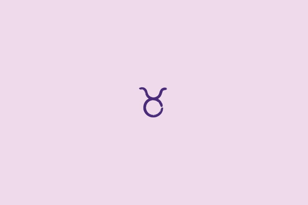 Ilustra&ccedil;&atilde;o do signo de touro em um fundo roxo
