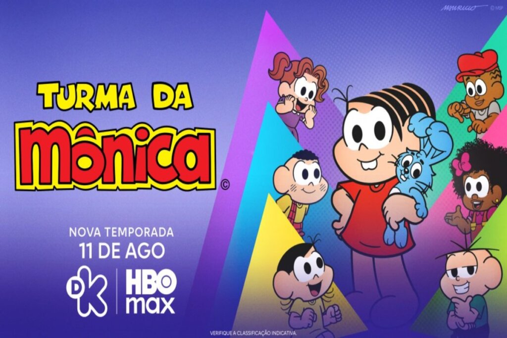 MÃ´nica e amigos animados em pÃ´ster colorido da nova temporada