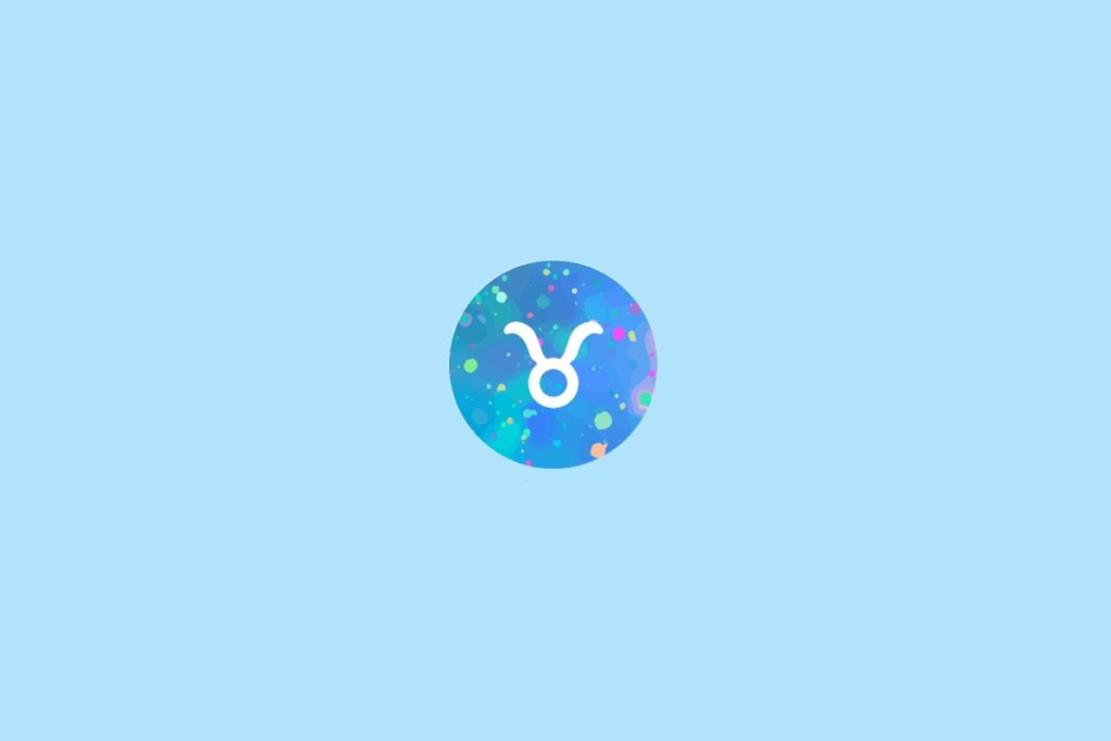Ãcone do signo de Touro em um cÃrculo colorido com fundo azul-claro