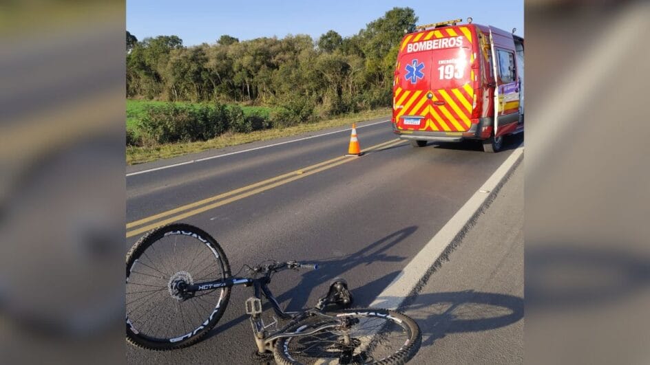 Acidente com ciclista na BR-280 em Porto União (SC)