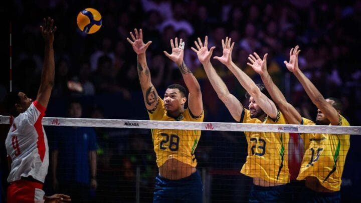 Bloqueio da Seleção Brasileira masculina de vôlei na VNL 2025